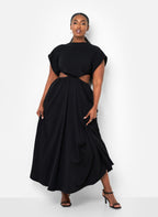 Desires Cut Out Maxi A Line Dress - Black