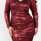 Destiny Shiny Ruched Bodycon Maxi Dress