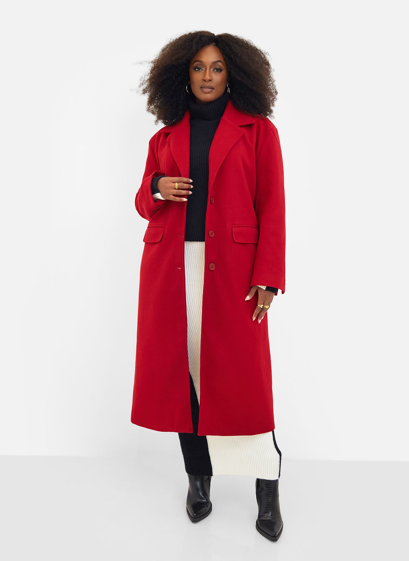 Dolce Double Breasted Coat - Red
