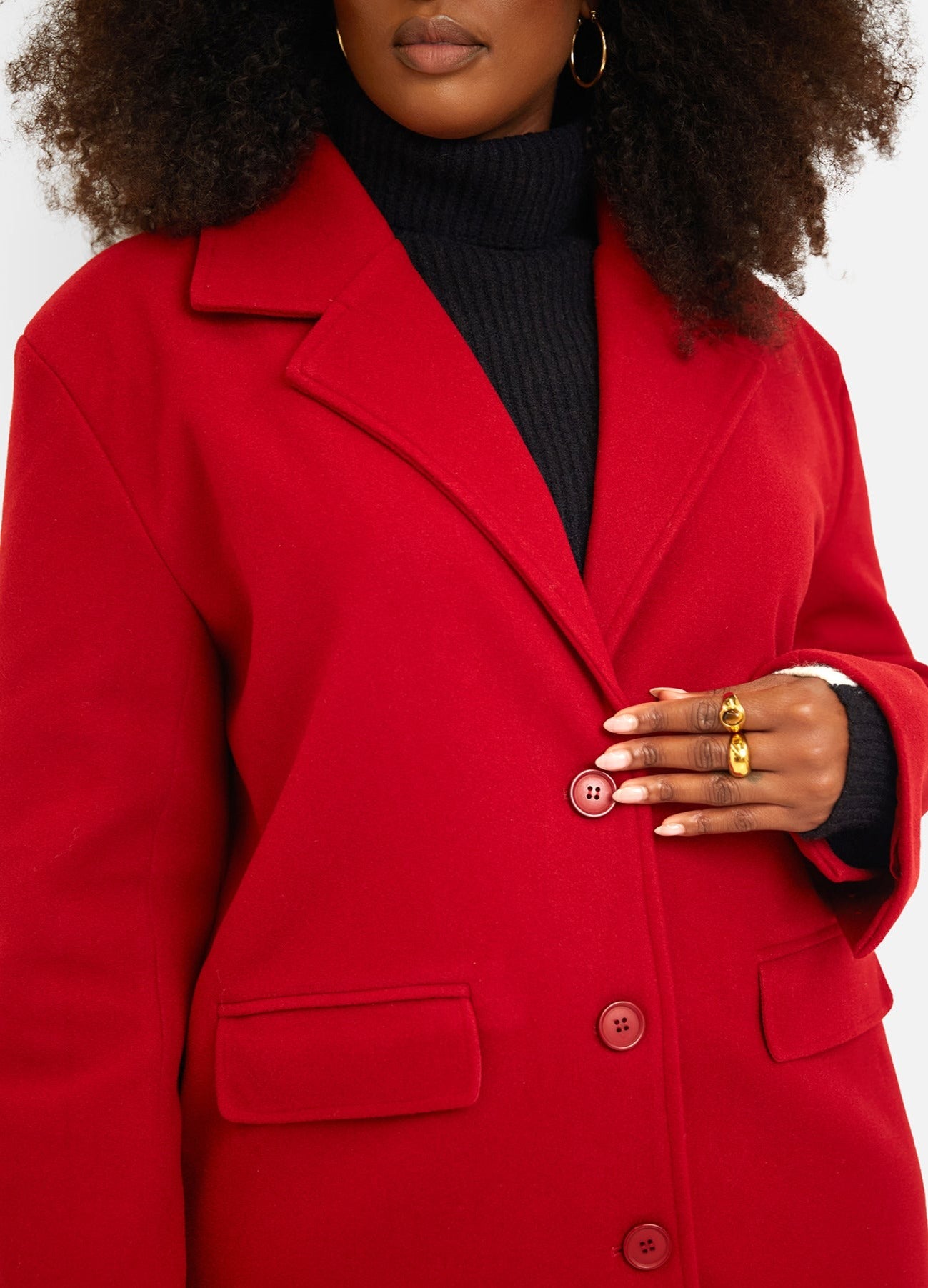 Dolce Double Breasted Coat - Red