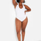 Down The Road Wrap Around V-Neck Swimsuit w. Turban
