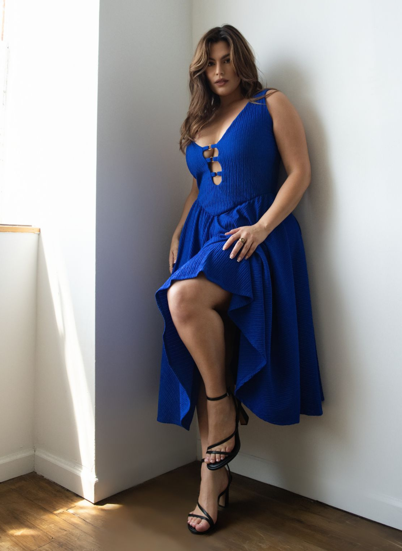 Nylah Dropped Waist Midi Dress - Blue / S: 2-4 Nylah Dropped Waist Midi Dress - Blue / S: 2-4