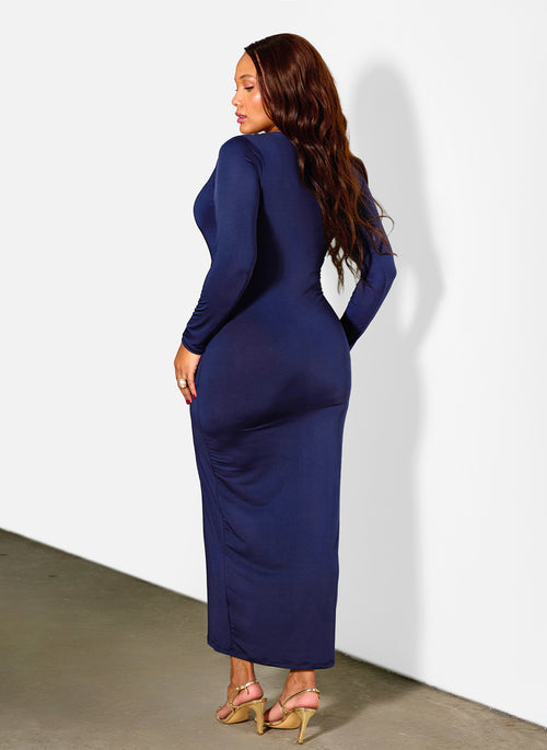 Eloise Deep Plunge Knotted Maxi Dress