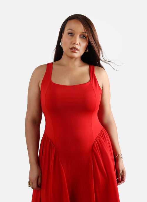 Elizabeth Princess Cut Maxi Dress