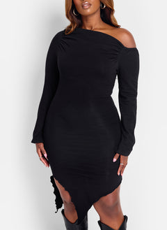 Emery Asymmetrical Hem Bodycon Mini Dress