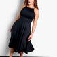 All In High Neck Midi Dress w. Pockets