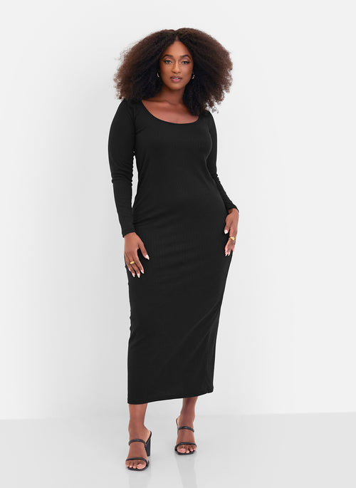 Essential Scoop Neck Maxi Bodycon Dress