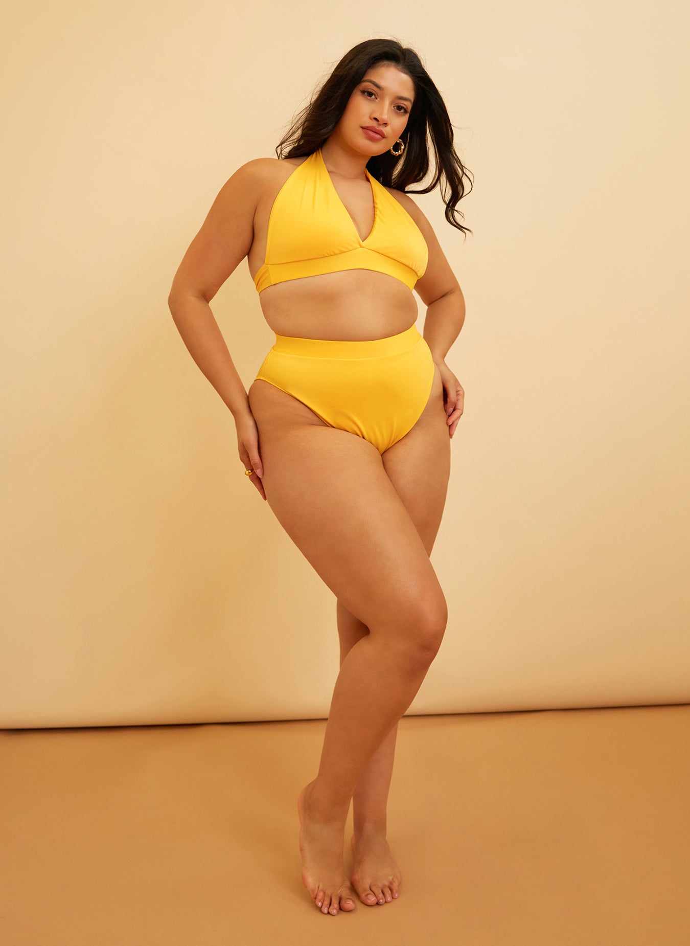 Essential High Waist Bikini Bottom - Yellow