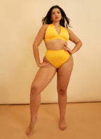 Essential High Waist Bikini Bottom - Yellow