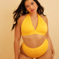Essential Full Coverage Halter Swim Top - Yellow