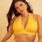 Essential Full Coverage Halter Swim Top - Yellow