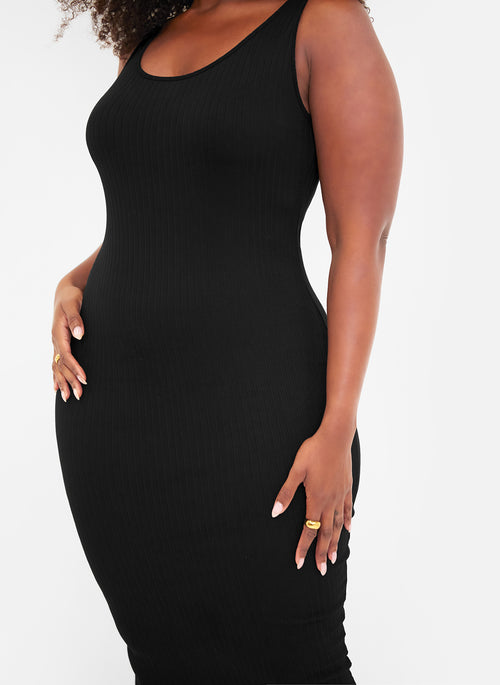 Essential Ribbed Tank Midi Bodycon Dress