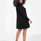 Essential Ribbed Turtleneck Mini Skater Dress
