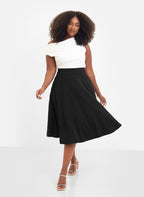 Essential Crepe Midi Skater Skirt