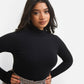 Essential Turtleneck Top - Black