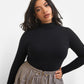 Essential Turtleneck Top - Black