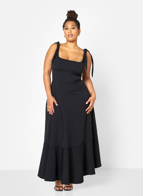 Evelyn Peasant Style Skater Maxi Dress