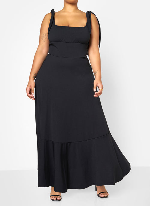 Evelyn Peasant Style Skater Maxi Dress