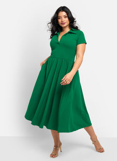 Faye Midi Skater Dress W. Pockets
