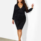 Gala Ruched Slinky Plunge Neckline Dress