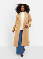 Hazel Structured Belted Coat - Tan