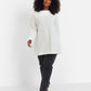 Hope Ribbed Oversized Double Split Sweater - White