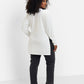 Hope Ribbed Oversized Double Split Sweater - White