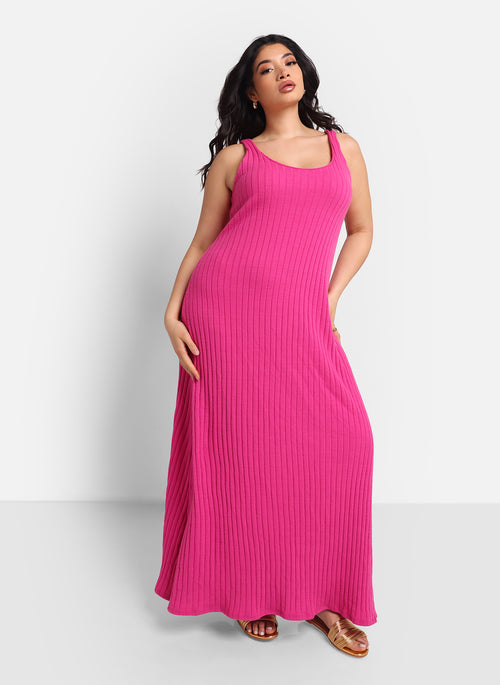 Inez Ribbed Tank Maxi Slip Dress