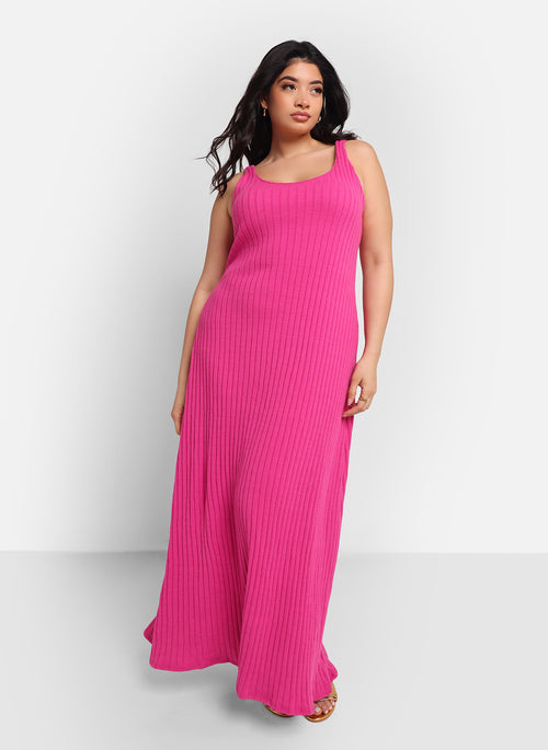 Inez Ribbed Tank Maxi Slip Dress