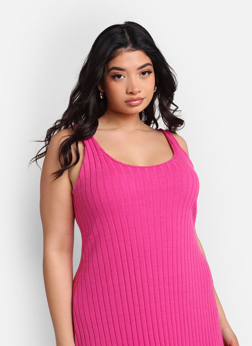 Inez Ribbed Tank Maxi Slip Dress