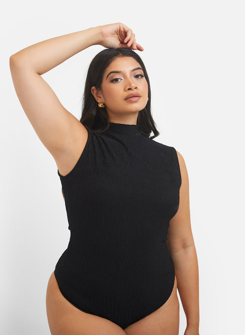 Janet Textured High Neck Bodysuit