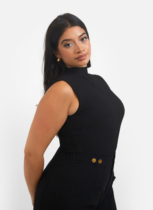 Janet Textured High Neck Bodysuit