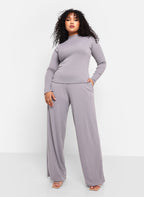 Jaymie Ribbed Wide Leg Pants W. Pockets