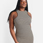 Jenna Striped Maxi Bodycon Dress - Tan & Black