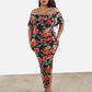 Jess Over The Shoulder Floral Bodycon Maxi Dress