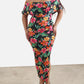 Jess Over The Shoulder Floral Bodycon Maxi Dress