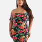 Jess Over The Shoulder Floral Bodycon Maxi Dress