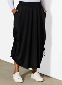 Kayla Ruched A-Line Midi Skirt