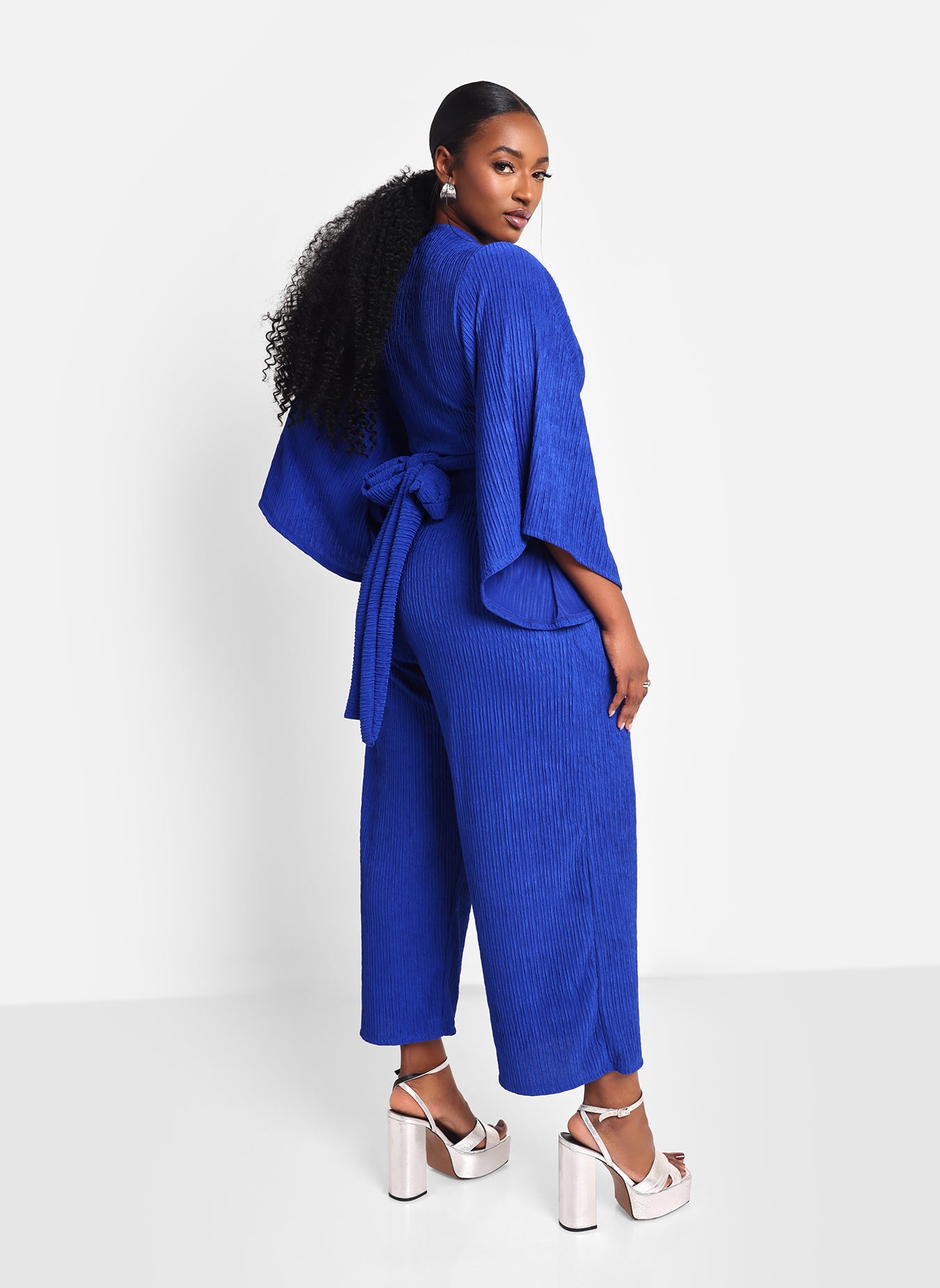 Kennedy Textured Cropped Wide Leg Pant