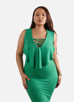 Lani Ruffled Bodycon Midi Dress