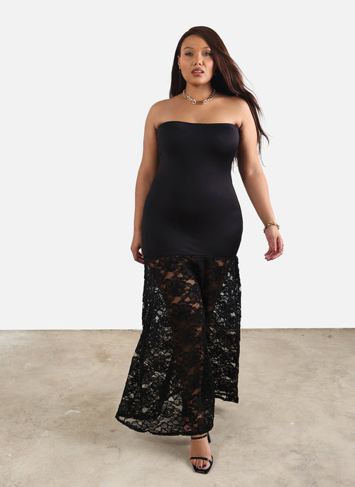 Layla Strapless Lace Hem Maxi Dress