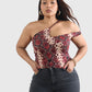 Layla Asymmetrical Snake Skin Crop Top
