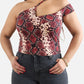 Layla Asymmetrical Snake Skin Crop Top