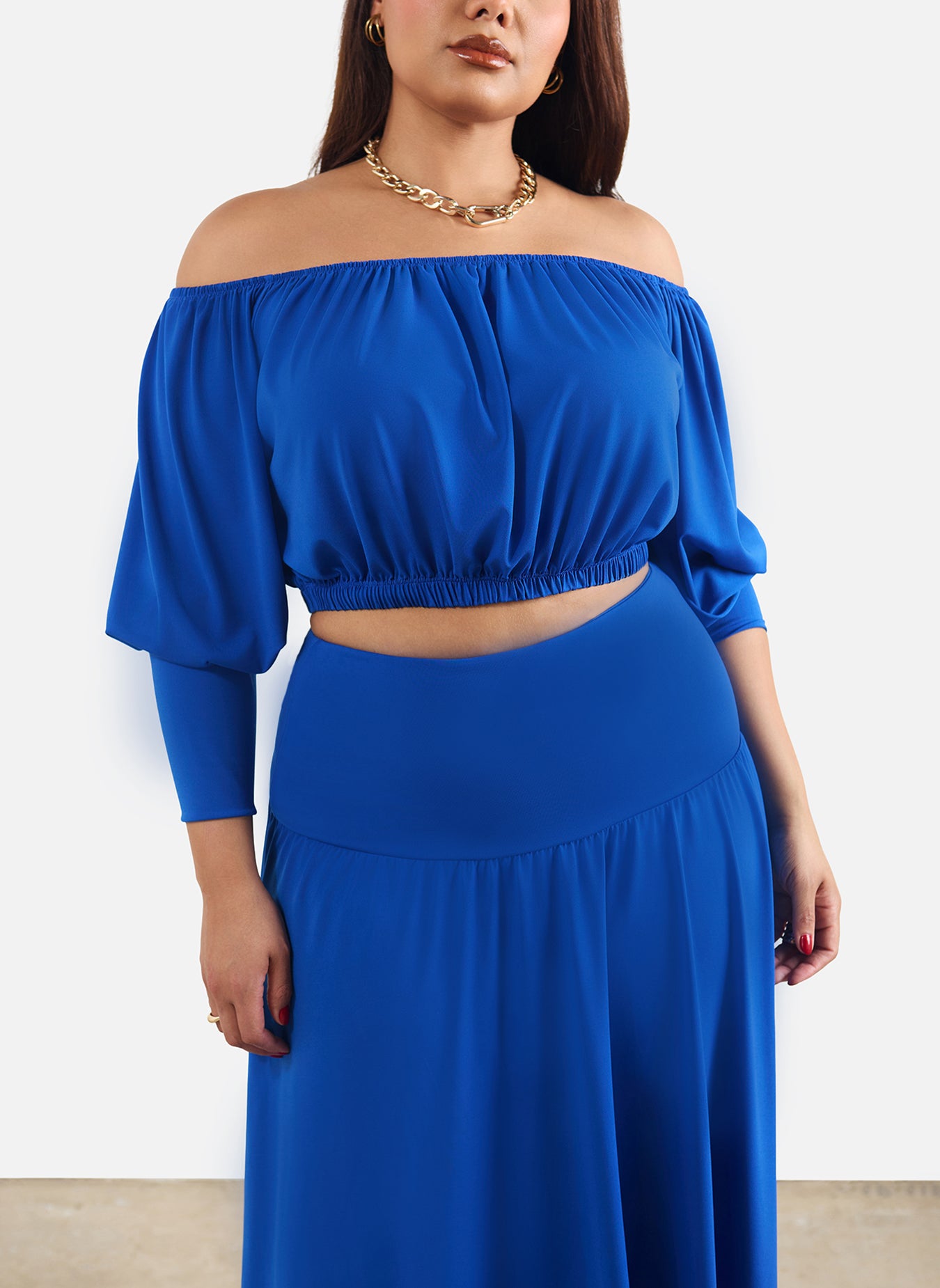 Leevy Over The Shoulder Crop Top