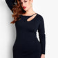 Let It Out Asymmetrical Neckline Midi Dress