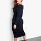 Let It Out Asymmetrical Neckline Midi Dress