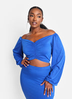 Lilah Puff Sleeve Peasant Crop Top