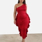 Liz One Shoulder Ruffled Maxi Dress