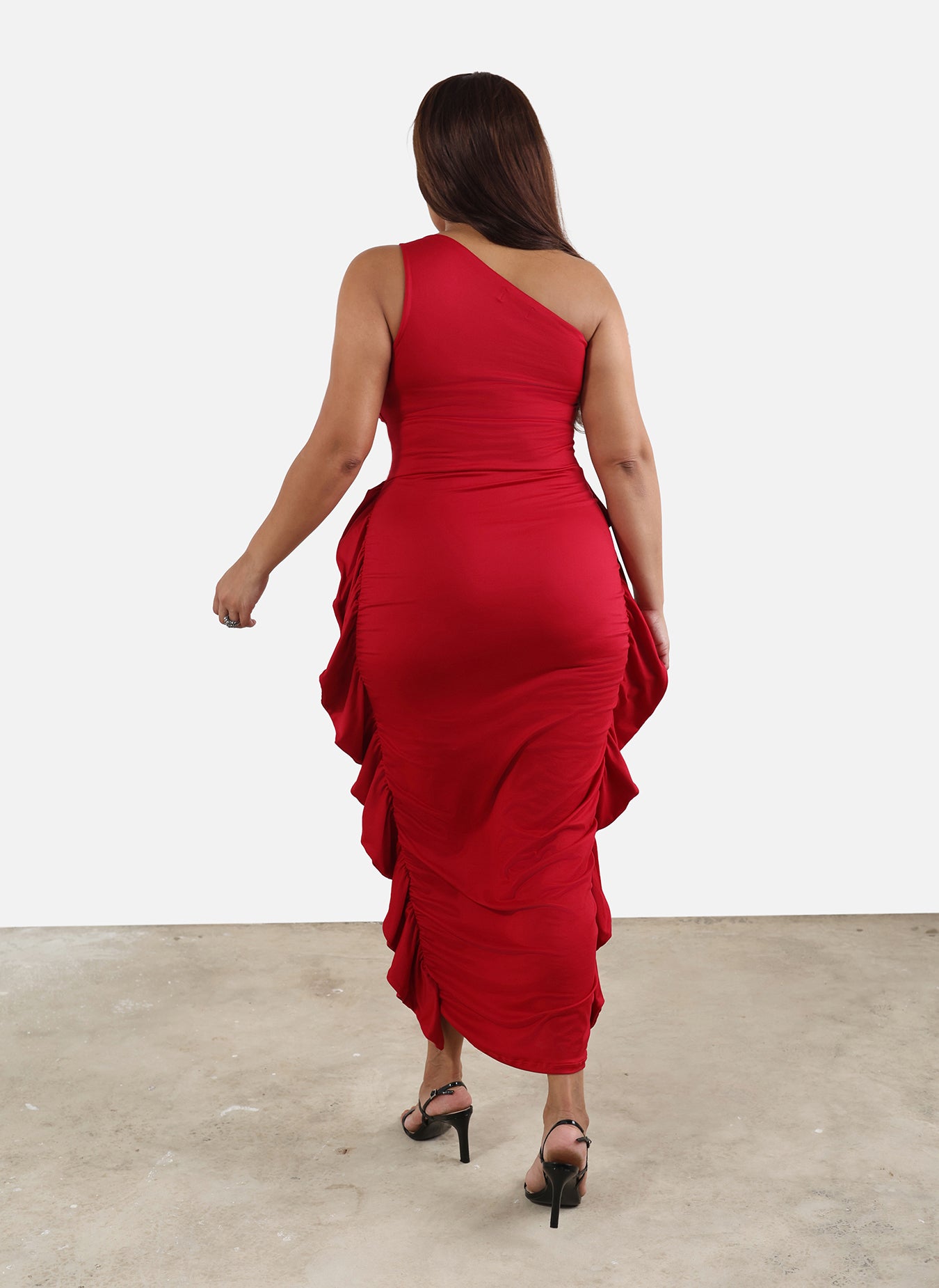 Liz One Shoulder Ruffled Maxi Dress