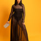 Lori Mesh Skater Maxi Dress w. Bodysuit